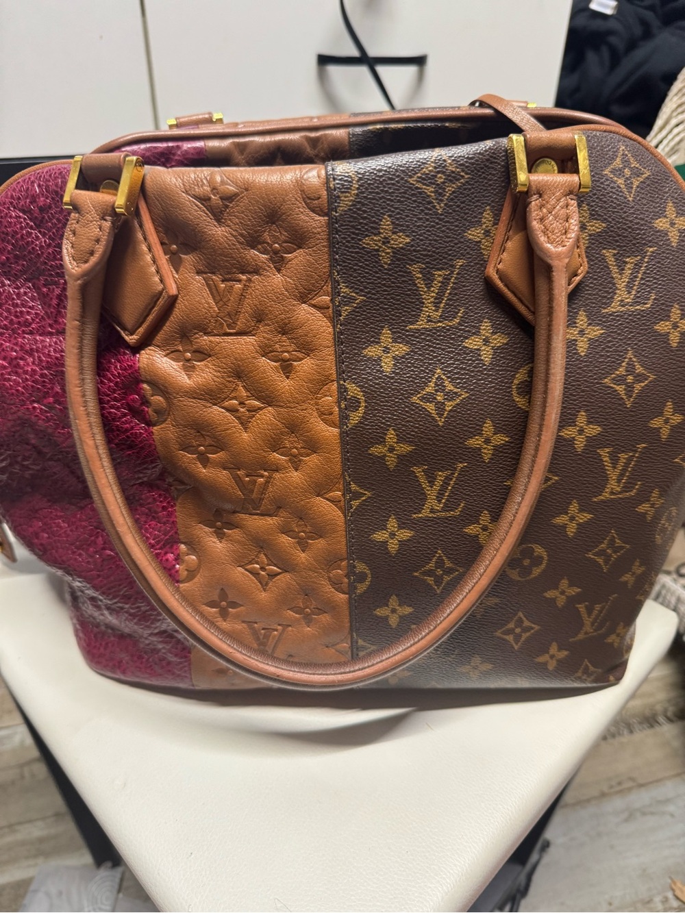 Louis Vuitton Limited Edition Monogram Tricolor Block Tote- 100% Authentic